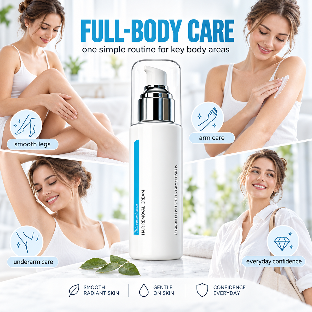 🌸 Ice-Cooling Hair Removal Cream – instantly soothes sensitive skin. ✨